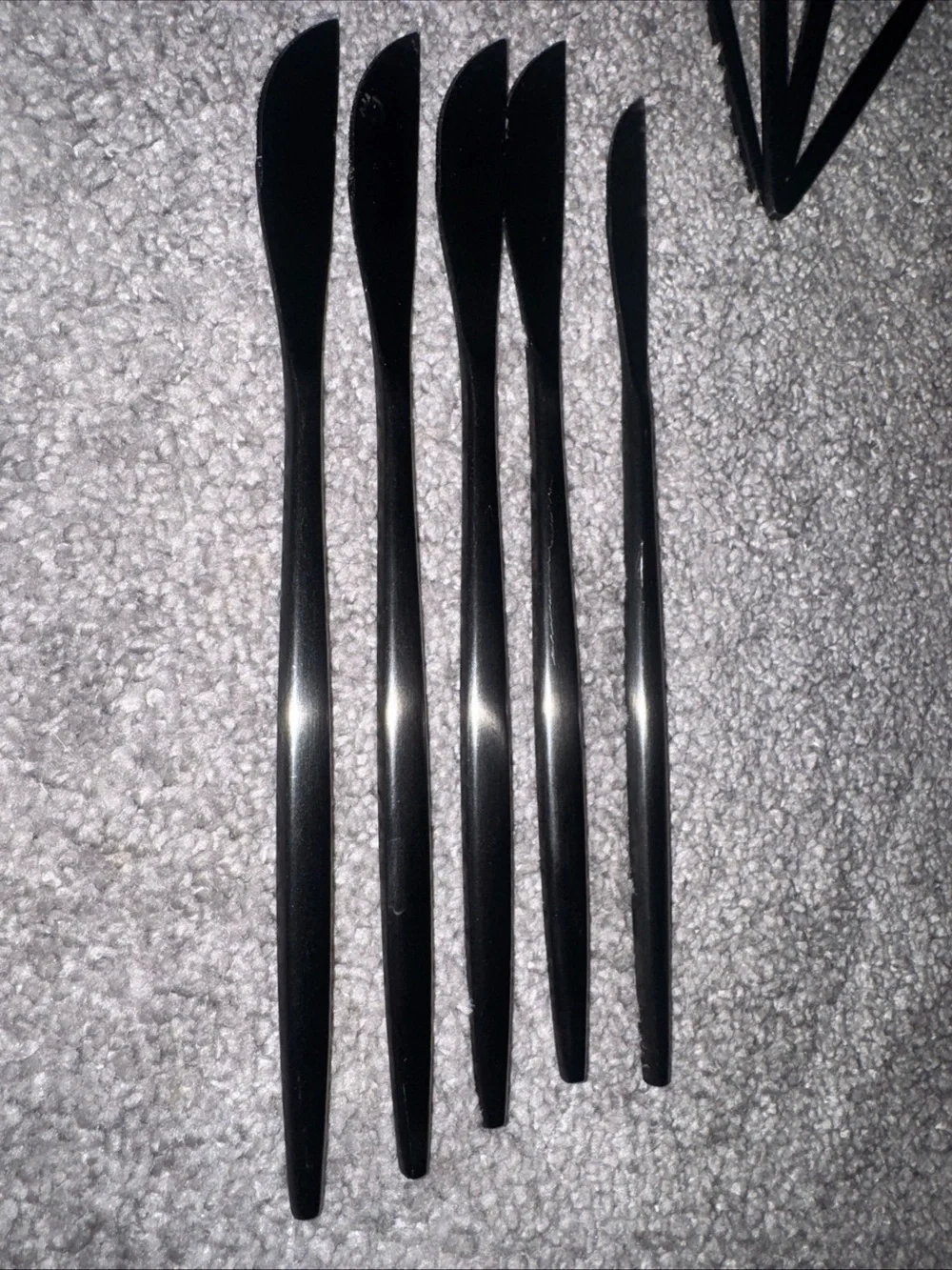 Odin Black 7 1/8 Brushed Stainless Steel Extra Heavy Weight Forged Knifes Spoons
